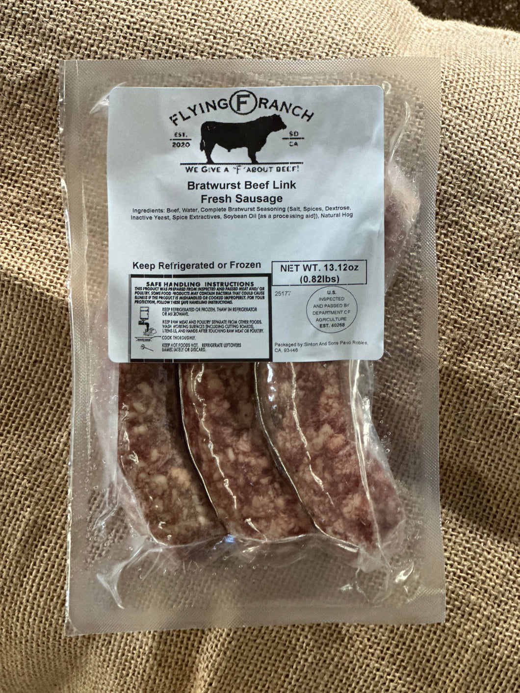 Beef Bratwursts (3 pack)